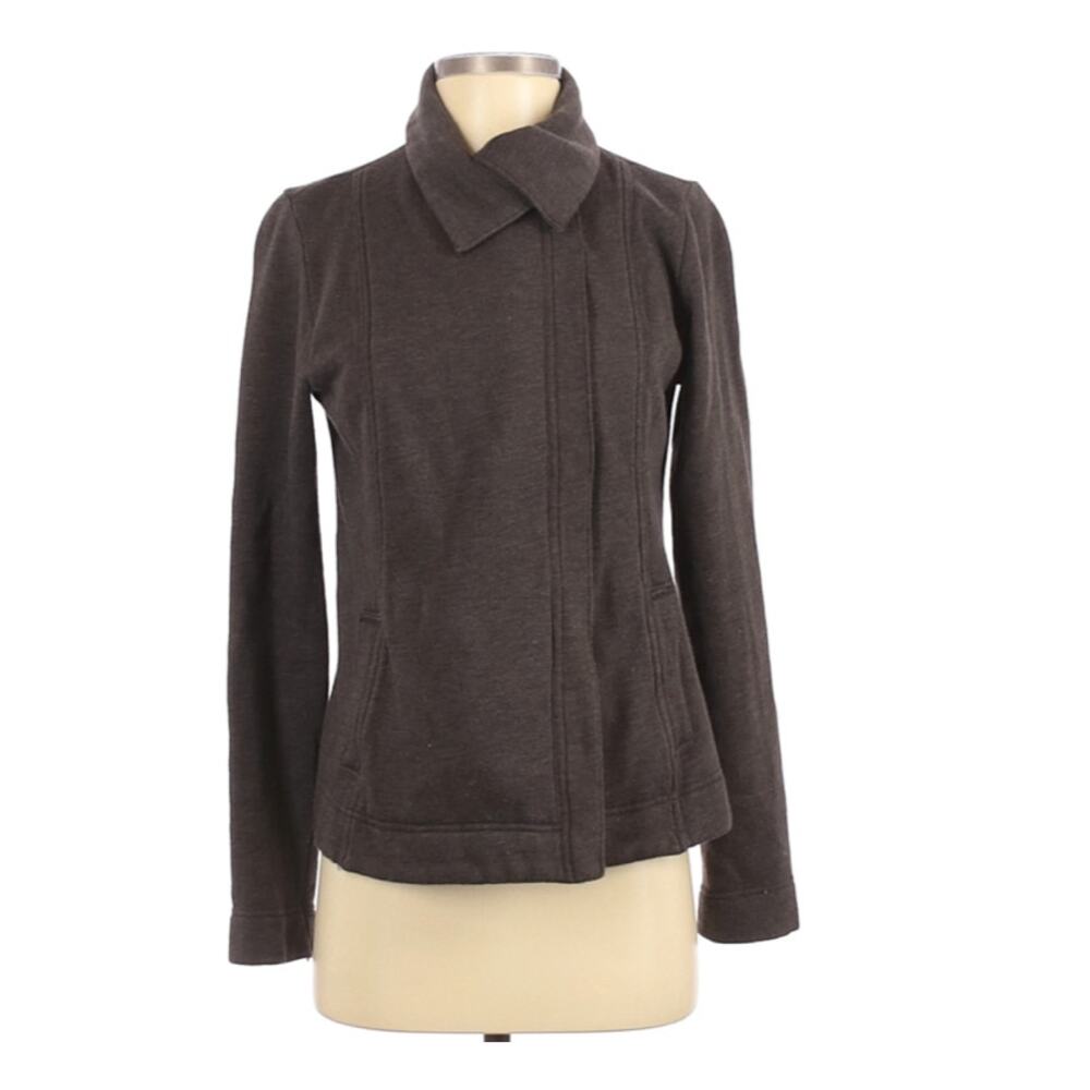 EDDIE BAUER Fleece Lined Jacket Womens Size XS Snap Asymmetrical Pockets